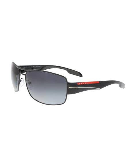 Prada PS53NS Rectangle Sunglasses For Men+ BUNDLE With .